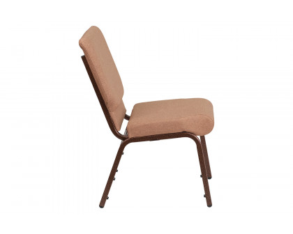 BLNK™ HERCULES Series Fabric Stacking Church Chair with Copper Vein Frame - Caramel