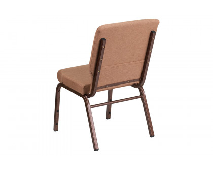 BLNK™ HERCULES Series Fabric Stacking Church Chair with Copper Vein Frame - Caramel