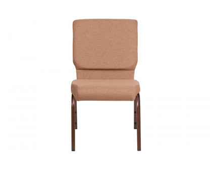 BLNK™ HERCULES Series Fabric Stacking Church Chair with Copper Vein Frame - Caramel