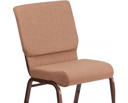 BLNK™ HERCULES Series Fabric Stacking Church Chair with Copper Vein Frame - Caramel