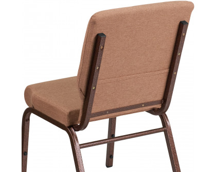 BLNK™ HERCULES Series Fabric Stacking Church Chair with Copper Vein Frame - Caramel