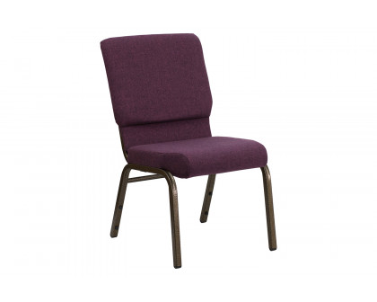 BLNK™ HERCULES Series Fabric Stacking Church Chair with Gold Vein Frame - Plum