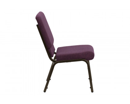 BLNK™ HERCULES Series Fabric Stacking Church Chair with Gold Vein Frame - Plum