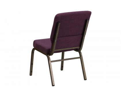 BLNK™ HERCULES Series Fabric Stacking Church Chair with Gold Vein Frame - Plum