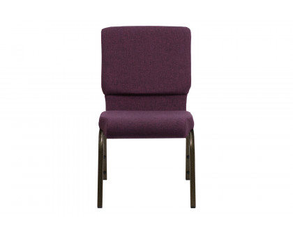 BLNK™ HERCULES Series Fabric Stacking Church Chair with Gold Vein Frame - Plum