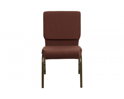 BLNK™ HERCULES Series Fabric Stacking Church Chair with Gold Vein Frame - Brown