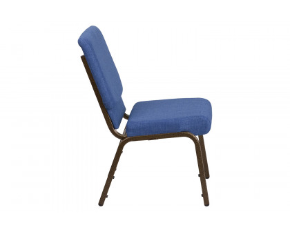 BLNK™ HERCULES Series Fabric Stacking Church Chair with Gold Vein Frame - Blue