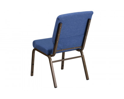 BLNK™ HERCULES Series Fabric Stacking Church Chair with Gold Vein Frame - Blue