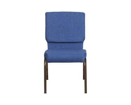 BLNK™ HERCULES Series Fabric Stacking Church Chair with Gold Vein Frame - Blue