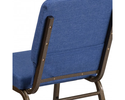 BLNK™ HERCULES Series Fabric Stacking Church Chair with Gold Vein Frame - Blue