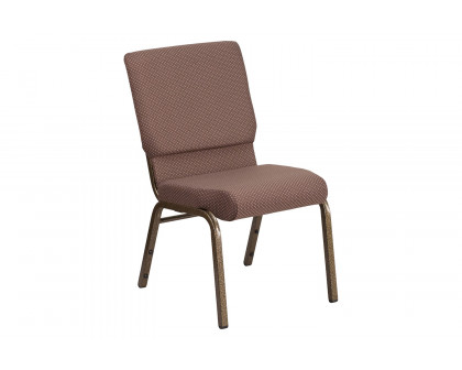 BLNK™ HERCULES Series Fabric Stacking Church Chair with Gold Vein Frame - Brown Dot