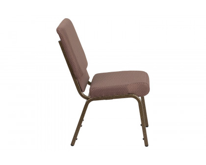 BLNK™ HERCULES Series Fabric Stacking Church Chair with Gold Vein Frame - Brown Dot