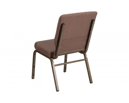 BLNK™ HERCULES Series Fabric Stacking Church Chair with Gold Vein Frame - Brown Dot