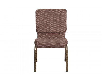 BLNK™ HERCULES Series Fabric Stacking Church Chair with Gold Vein Frame - Brown Dot