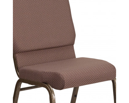 BLNK™ HERCULES Series Fabric Stacking Church Chair with Gold Vein Frame - Brown Dot