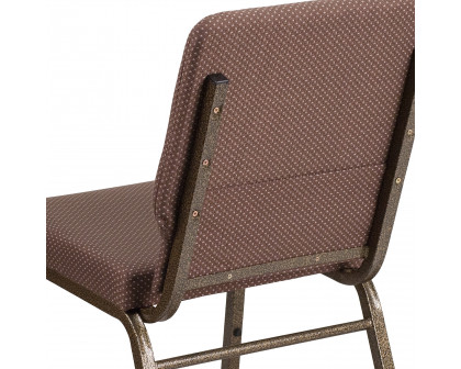 BLNK™ HERCULES Series Fabric Stacking Church Chair with Gold Vein Frame - Brown Dot