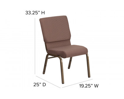 BLNK™ HERCULES Series Fabric Stacking Church Chair with Gold Vein Frame - Brown Dot