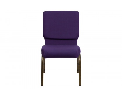 BLNK™ HERCULES Series Fabric Stacking Church Chair with Gold Vein Frame - Royal Purple