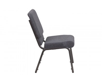 BLNK™ HERCULES Series Fabric Stacking Church Chair with Silver Vein Frame - Dark Gray