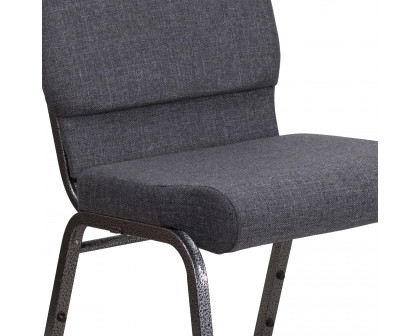 BLNK™ HERCULES Series Fabric Stacking Church Chair with Silver Vein Frame - Dark Gray