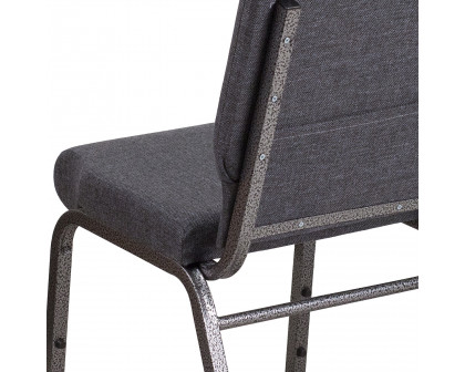 BLNK™ HERCULES Series Fabric Stacking Church Chair with Silver Vein Frame - Dark Gray