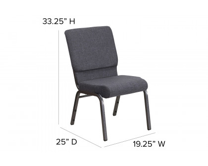 BLNK™ HERCULES Series Fabric Stacking Church Chair with Silver Vein Frame - Dark Gray