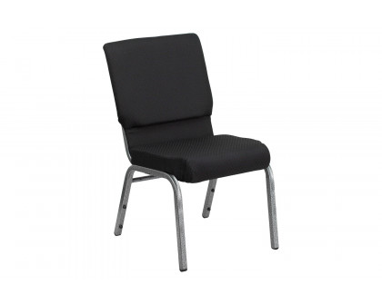 BLNK™ HERCULES Series Fabric Stacking Church Chair with Silver Vein Frame - Black Patterned