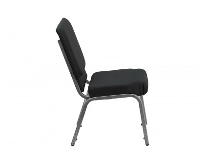 BLNK™ HERCULES Series Fabric Stacking Church Chair with Silver Vein Frame - Black Patterned