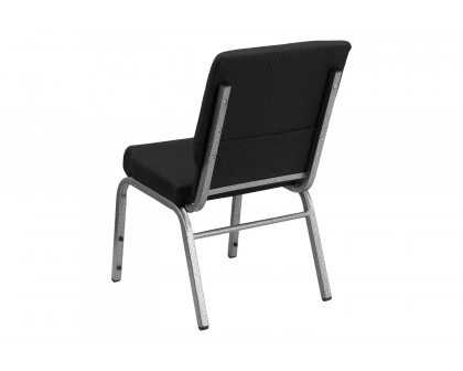 BLNK™ HERCULES Series Fabric Stacking Church Chair with Silver Vein Frame - Black Patterned