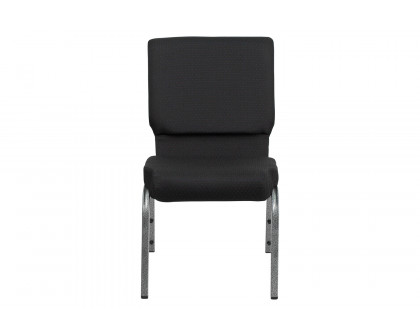 BLNK™ HERCULES Series Fabric Stacking Church Chair with Silver Vein Frame - Black Patterned