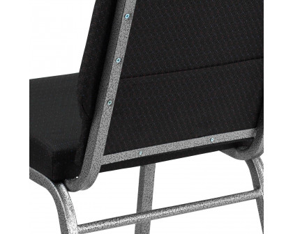 BLNK™ HERCULES Series Fabric Stacking Church Chair with Silver Vein Frame - Black Patterned