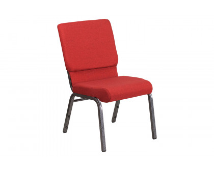 BLNK™ HERCULES Series Fabric Stacking Church Chair with Silver Vein Frame - Red