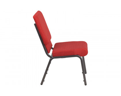 BLNK™ HERCULES Series Fabric Stacking Church Chair with Silver Vein Frame - Red