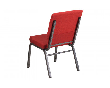 BLNK™ HERCULES Series Fabric Stacking Church Chair with Silver Vein Frame - Red