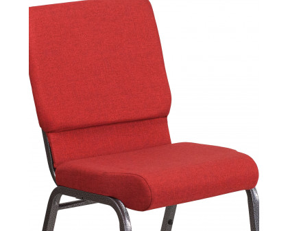 BLNK™ HERCULES Series Fabric Stacking Church Chair with Silver Vein Frame - Red