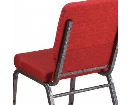 BLNK™ HERCULES Series Fabric Stacking Church Chair with Silver Vein Frame - Red