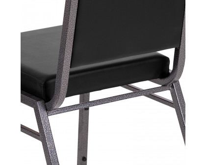 BLNK - HERCULES Series Vinyl Square Back Stacking Banquet Chair with Silver Vein Frame