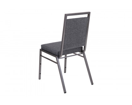 BLNK - HERCULES Series Fabric Square Back Stacking Banquet Chair with Silver Vein Frame