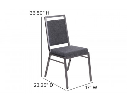 BLNK - HERCULES Series Fabric Square Back Stacking Banquet Chair with Silver Vein Frame