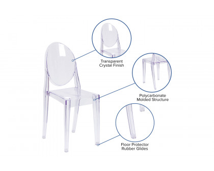 BLNK - Cheryl Ghost Side Chair in Transparent Crystal