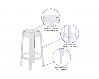 BLNK™ Laney Transparent Stool - 25.75"H