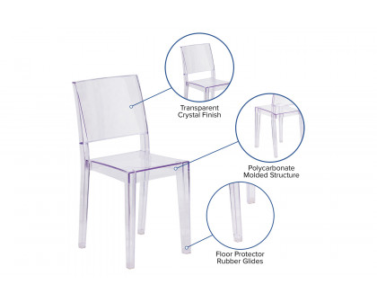 BLNK - Phantom Series Transparent Stacking Side Chair