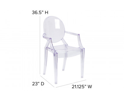 BLNK - Shirley Ghost Chair with Arms in Transparent Crystal