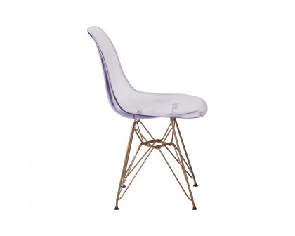 BLNK - Elon Series Ghost Chair with Gold Metal Base