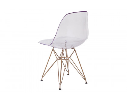 BLNK - Elon Series Ghost Chair with Gold Metal Base