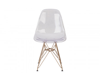 BLNK - Elon Series Ghost Chair with Gold Metal Base