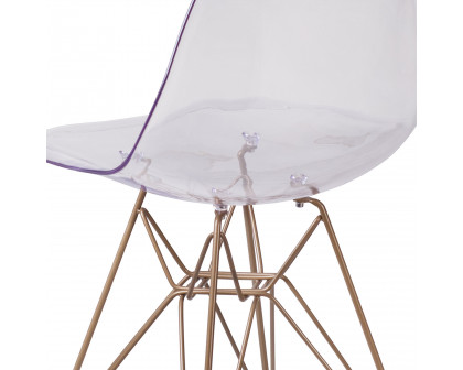 BLNK - Elon Series Ghost Chair with Gold Metal Base