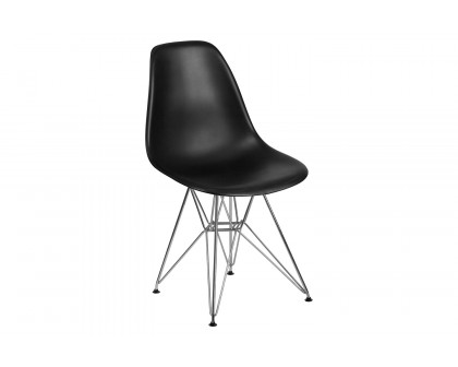 BLNK™ Elon Series Plastic Chair with Chrome Base - Black