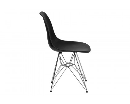 BLNK™ Elon Series Plastic Chair with Chrome Base - Black