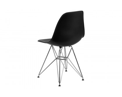 BLNK™ Elon Series Plastic Chair with Chrome Base - Black